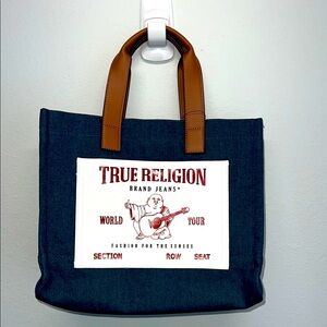 True Religion Denim Tote Bag w/Crossbody Straps